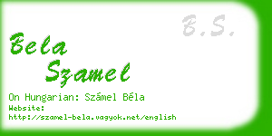 bela szamel business card