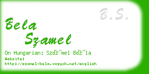 bela szamel business card